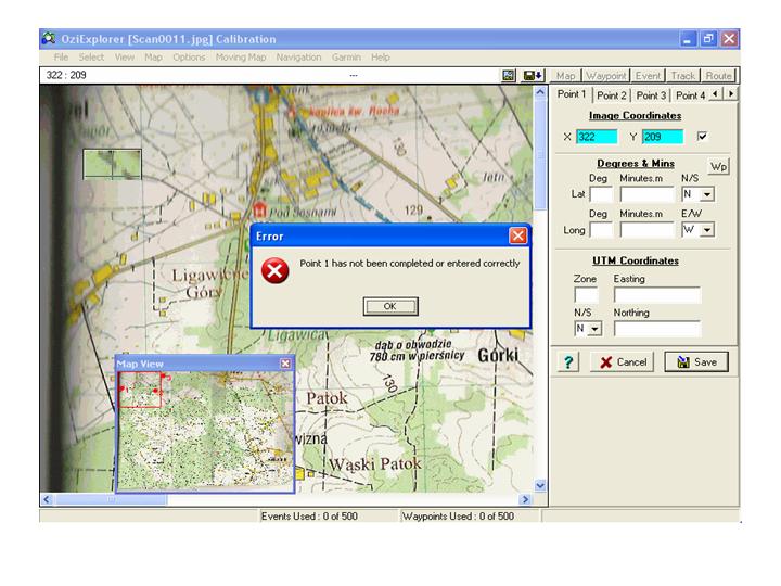 zeskanowałem mapę do obrazu jpeg<br />Ozi ja odczytuje ale kiedy chce skalibrować mapę pokazuje sie taki komunikat